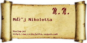 Máj Nikoletta névjegykártya