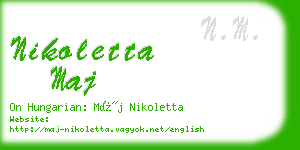 nikoletta maj business card